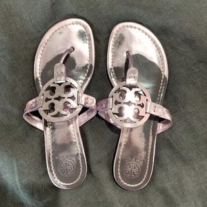 Tory Burch metallic light purple/lavender Millers